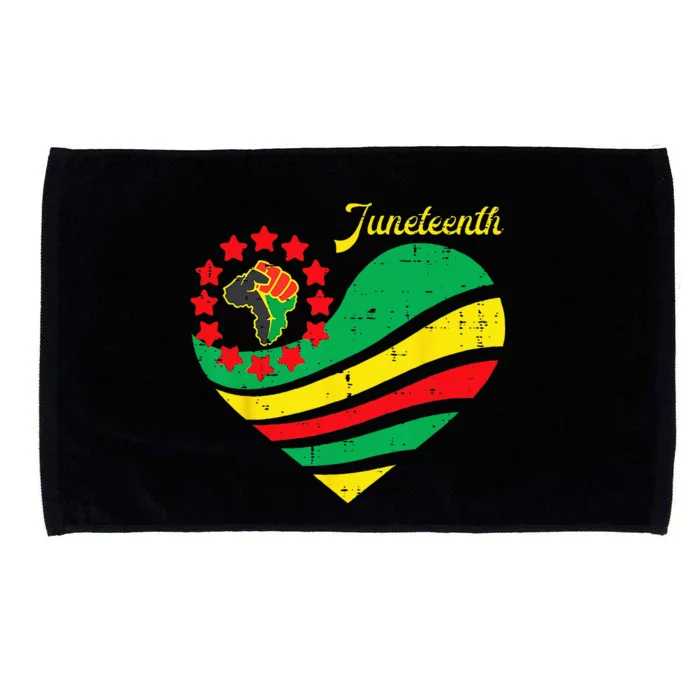 Juneteenth Heart Africa Fist June 19th 1865 Microfiber Hand Towel