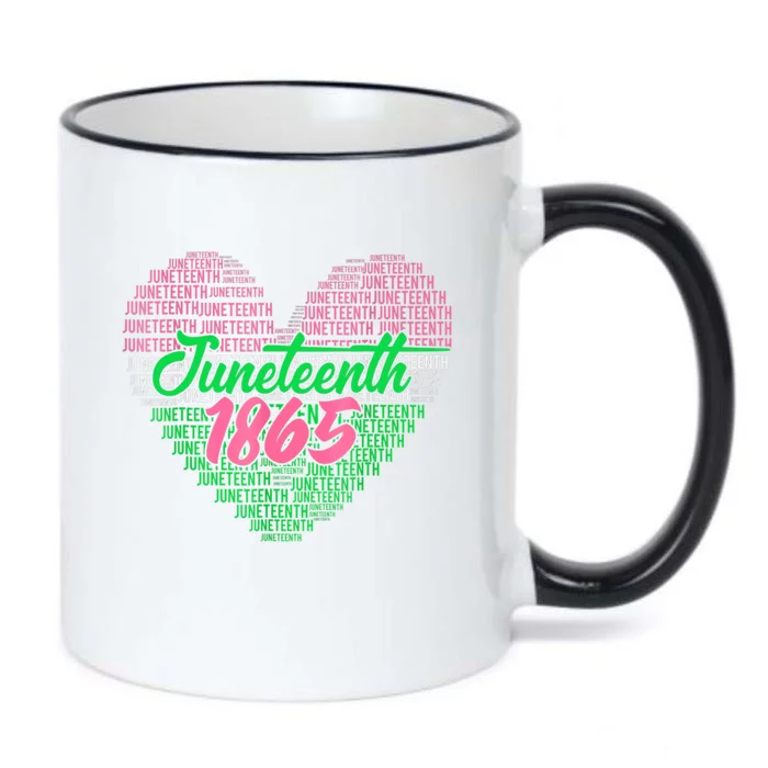 Junenth Heart Africa Fist June 19th 1865 Gift Black Color Changing Mug