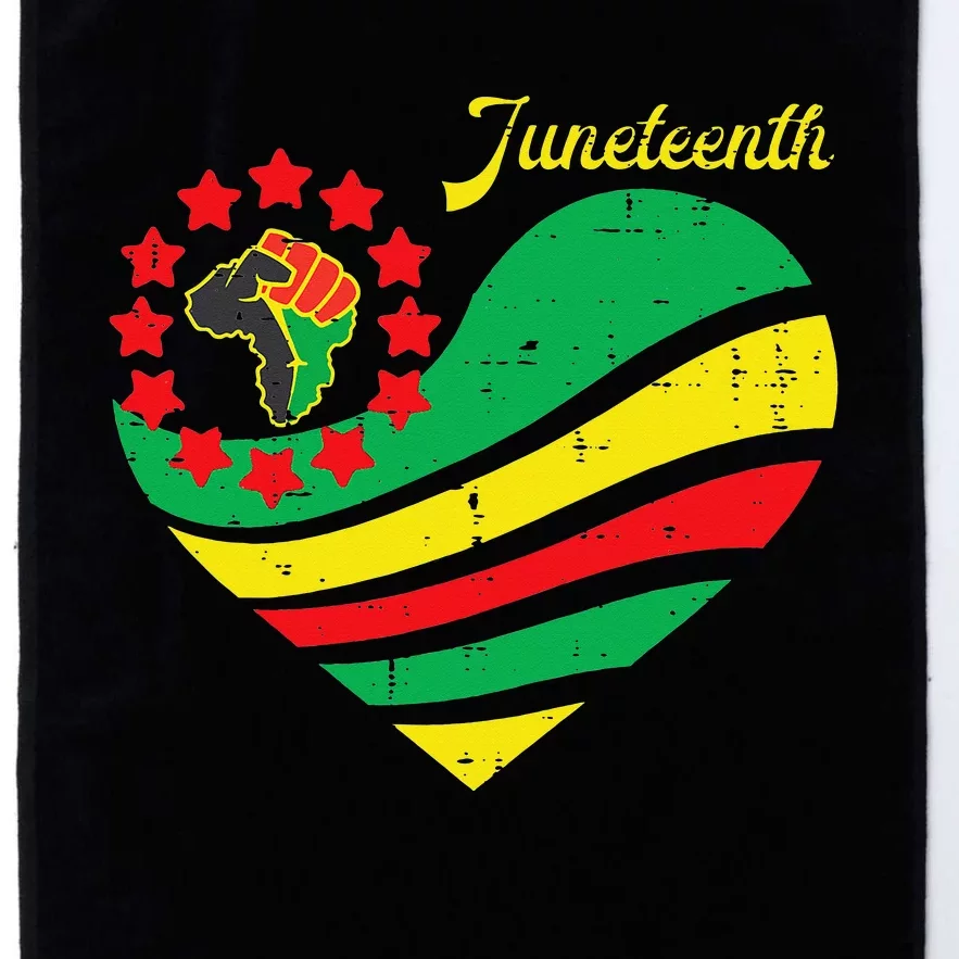 Juneteenth Heart Africa Fist June 19th 1865 Platinum Collection Golf Towel