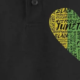 Juneteenth Heart African American Women Black History Pride Dry Zone Grid Performance Polo