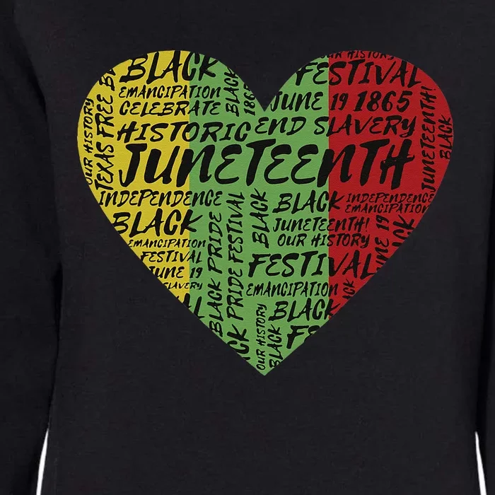 Juneteenth Heart African American Women Black History Pride Womens California Wash Sweatshirt