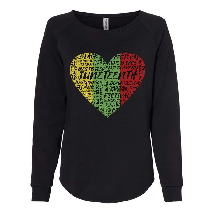 Juneteenth Heart African American Women Black History Pride Womens California Wash Sweatshirt