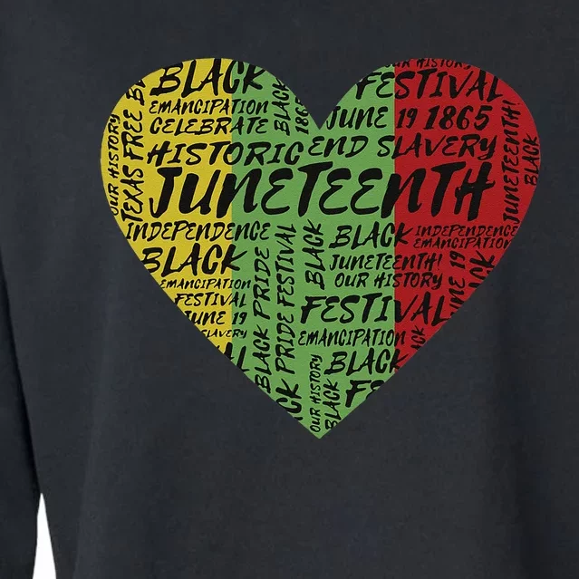 Juneteenth Heart African American Women Black History Pride Cropped Pullover Crew