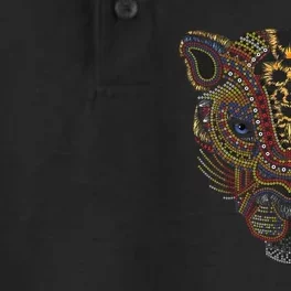 Jaguar Head Art Huichol Face Mexico Aztec Mayas For Big Cats Dry Zone Grid Performance Polo