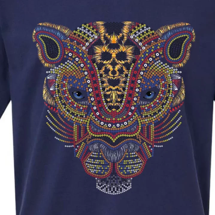 Jaguar Head Art Huichol Face Mexico Aztec Mayas For Big Cats Sueded Cloud Jersey T-Shirt