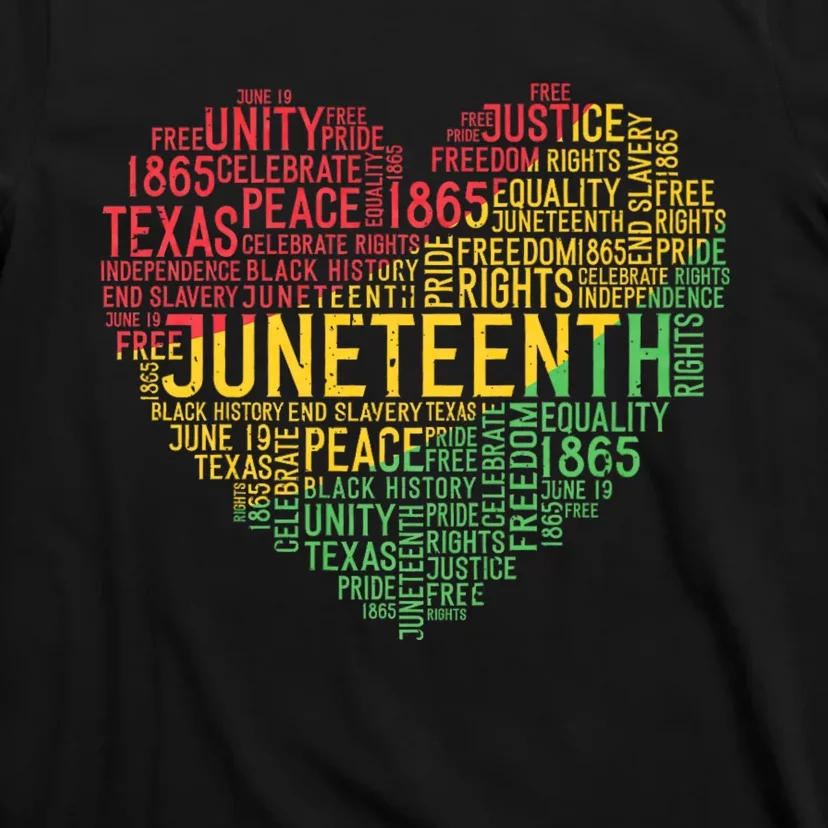 Juneteenth Heart Black History Afro American African Freedom T-Shirt