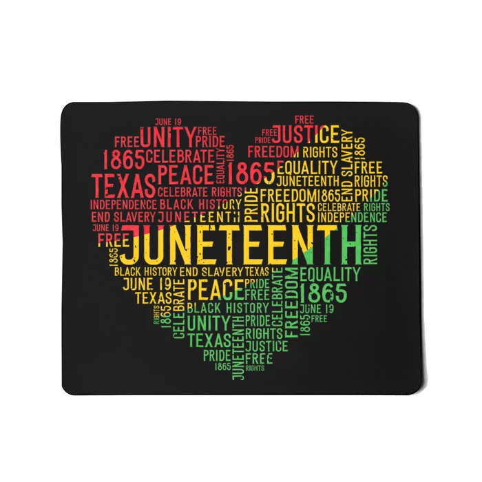 Juneteenth Heart Black History Afro American African Freedom Mousepad