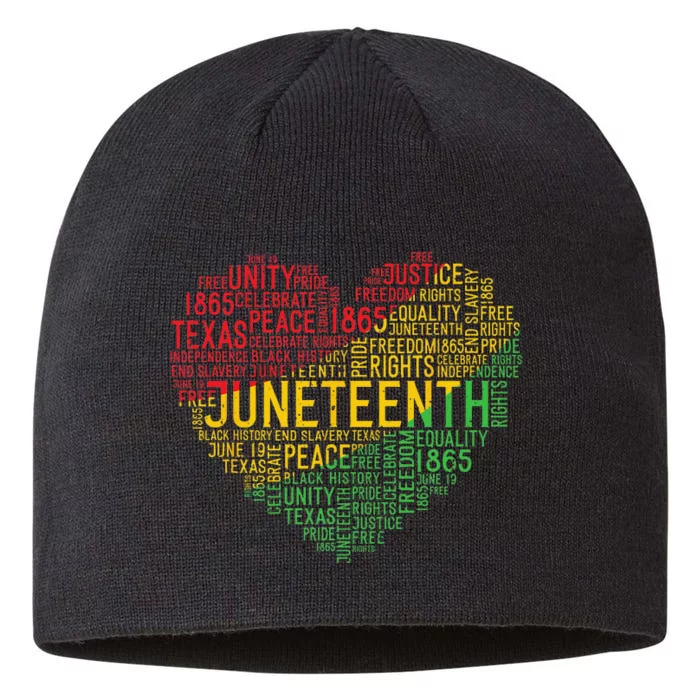 Juneteenth Heart Black History Afro American African Freedom 8 1/2in Sustainable Knit Beanie