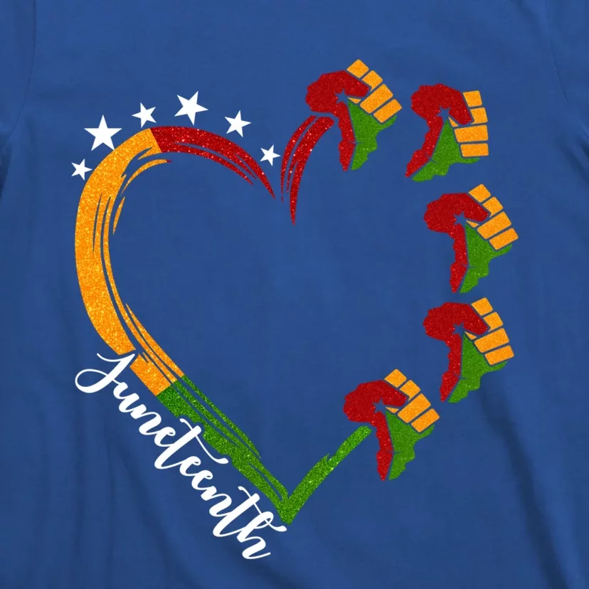 Juneteenth Heart Black History Month Fist Independence Day Gift T-Shirt