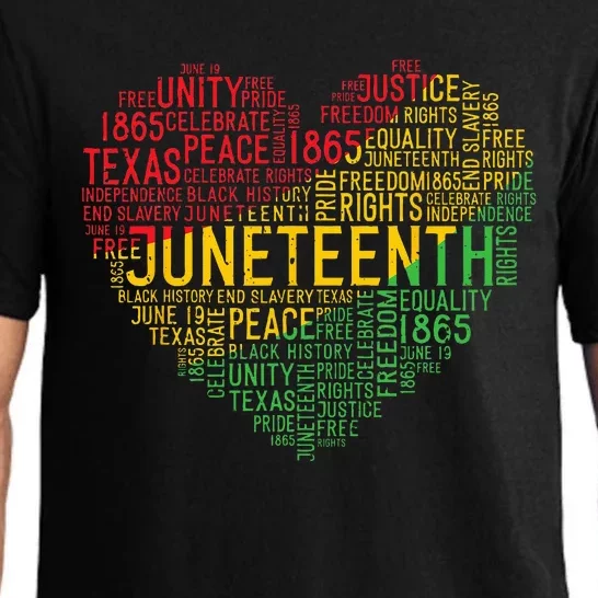 Juneteenth Heart Black History Afro American African Freedom Pajama Set