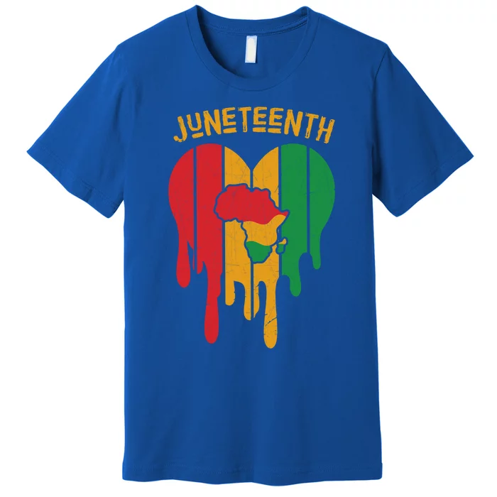 Junenth Heart Black Freedom Celebrating Gift Premium T-Shirt