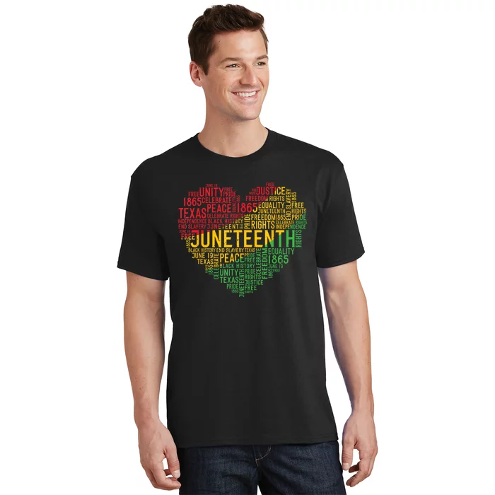 Juneteenth Heart Black History Afro American African Freedom T-Shirt