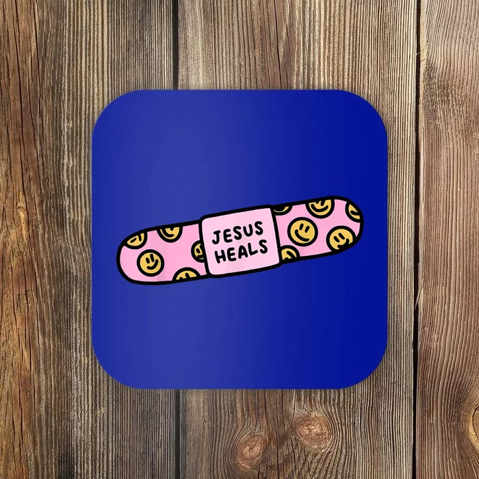 Jesus Heals Bandaid Christian Faith Healing Bible Verse Coaster