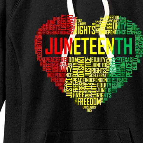 Juneteenth Heart Black Pride Freedom Day 1865 June 19th Women's Fleece Hoodie