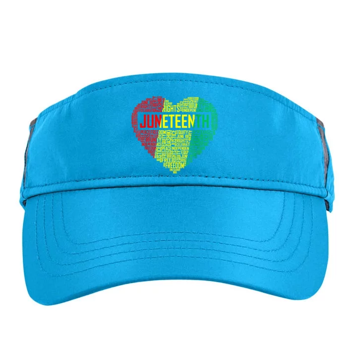 Juneteenth Heart Black Pride Freedom Day 1865 June 19th Adult Drive Performance Visor