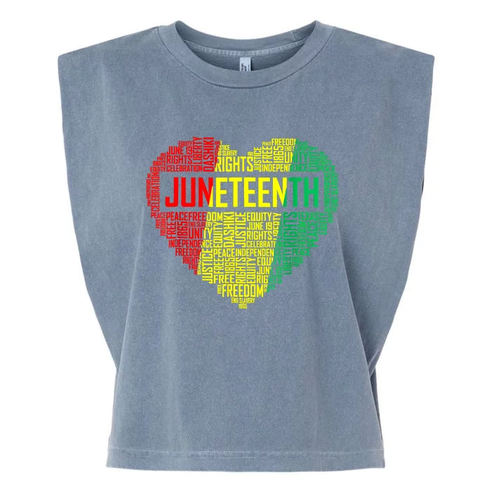 Juneteenth Heart Black Pride Freedom Day 1865 June 19th Garment-Dyed Women's Muscle Tee