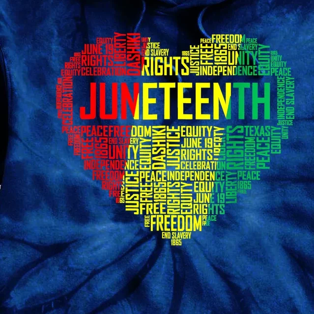 Juneteenth Heart Black Pride Freedom Day 1865 June 19th Tie Dye Hoodie