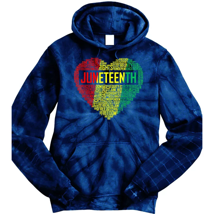 Juneteenth Heart Black Pride Freedom Day 1865 June 19th Tie Dye Hoodie