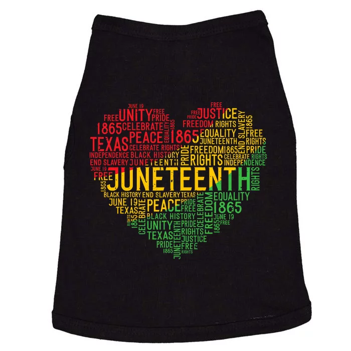 Juneteenth Heart Black History Afro American African Freedom Doggie Tank