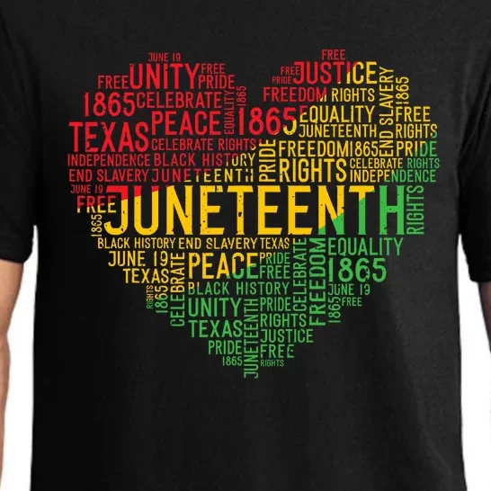 Juneteenth Heart Black History Afro American African Freedom Pajama Set