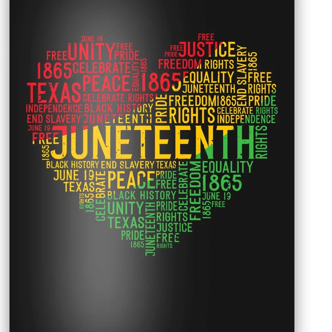 Juneteenth Heart Black History Afro American African Freedom Poster