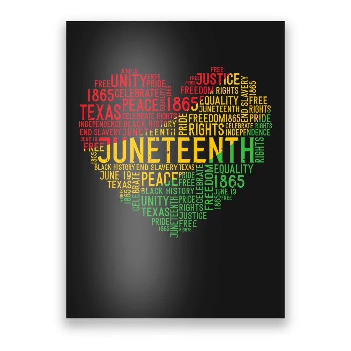 Juneteenth Heart Black History Afro American African Freedom Poster