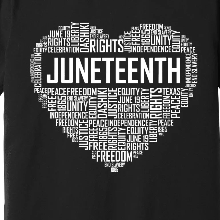 Juneteenth Heart Black History Afro American African Freedom Premium T-Shirt