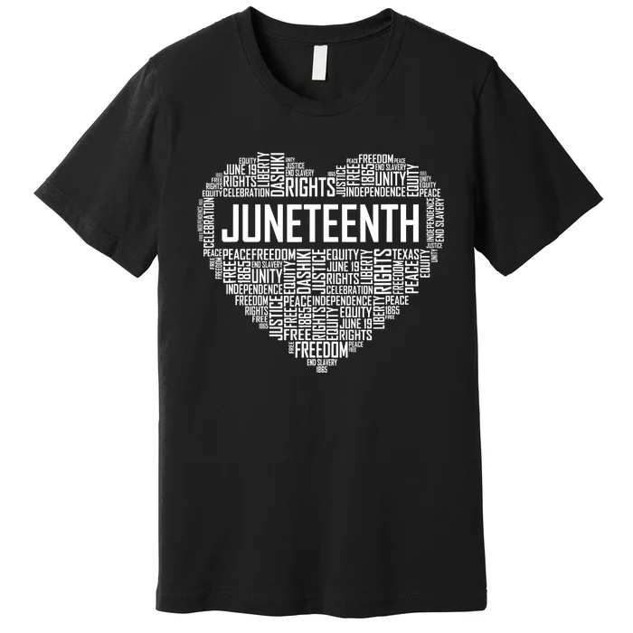 Juneteenth Heart Black History Afro American African Freedom Premium T-Shirt