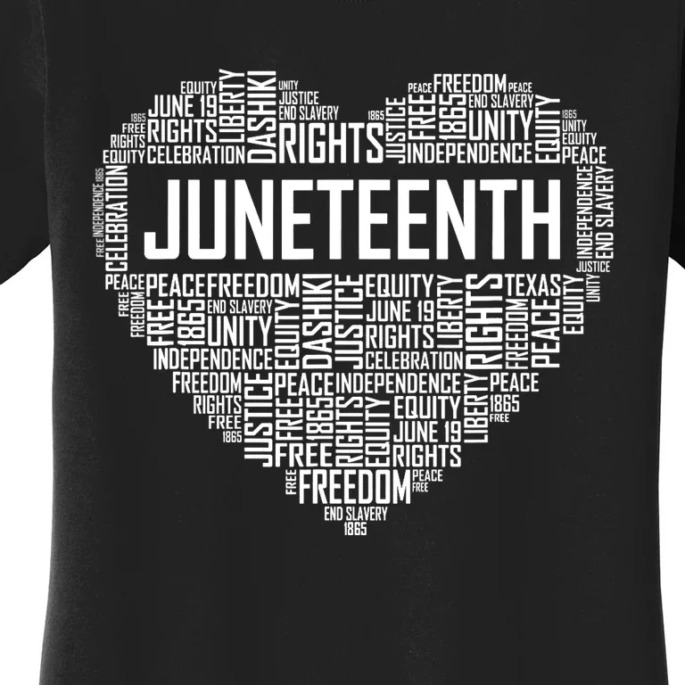 Juneteenth Heart Black History Afro American African Freedom Women's T-Shirt