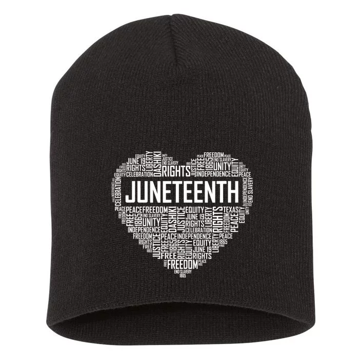 Juneteenth Heart Black History Afro American African Freedom Short Acrylic Beanie