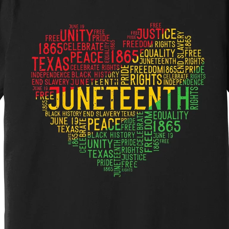 Juneteenth Heart Black History Afro American African Freedom Premium T-Shirt