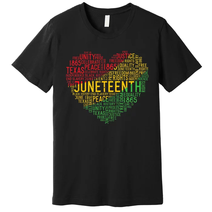 Juneteenth Heart Black History Afro American African Freedom Premium T-Shirt