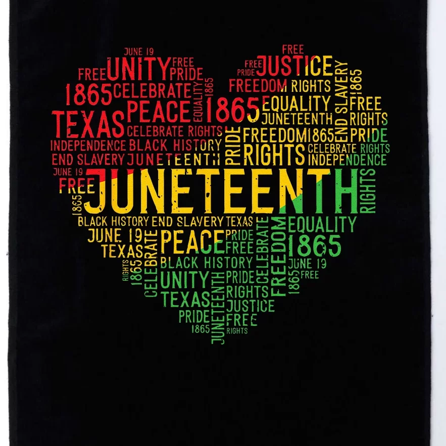 Juneteenth Heart Black History Afro American African Freedom Platinum Collection Golf Towel