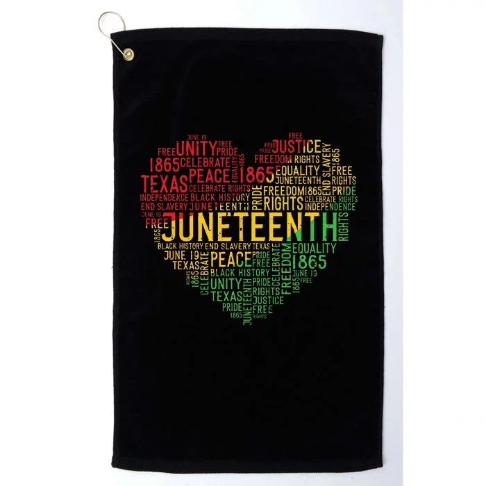 Juneteenth Heart Black History Afro American African Freedom Platinum Collection Golf Towel