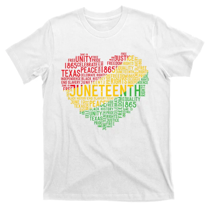 Juneteenth Heart Black History Afro American African Freedom T-Shirt