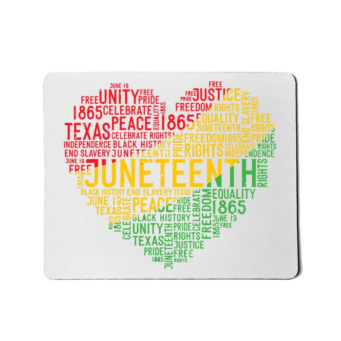 Juneteenth Heart Black History Afro American African Freedom Mousepad