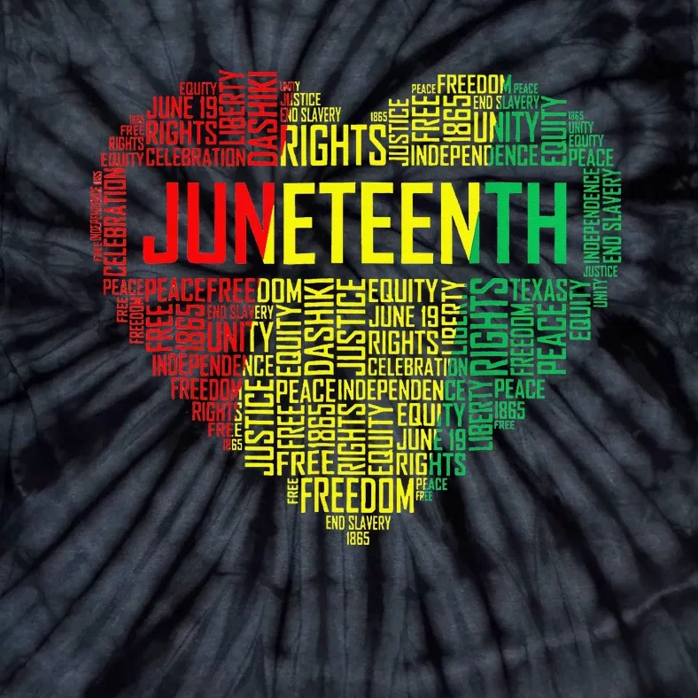 Juneteenth Heart Black Pride Freedom Day 1865 June 19th Tie-Dye T-Shirt