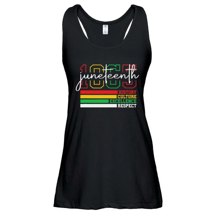 Juneteenth History Culture Excellence Respect 1865 Ladies Essential Flowy Tank