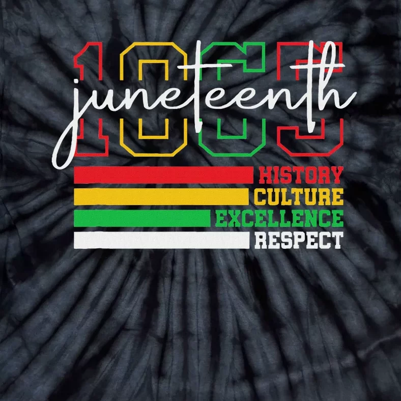 Juneteenth History Culture Excellence Respect 1865 Tie-Dye T-Shirt