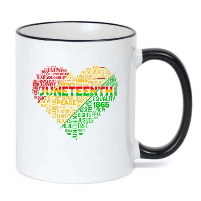 Junenth Heart Celebrating 1865 Celebrate Independence Day Gift Black Color Changing Mug