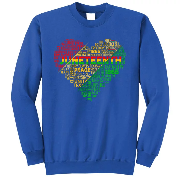 Junenth Heart Celebrating 1865 Celebrate Independence Day Gift Tall Sweatshirt