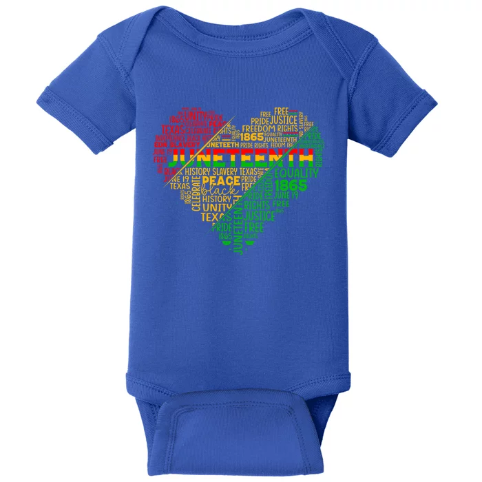 Junenth Heart Celebrating 1865 Celebrate Independence Day Gift Baby Bodysuit