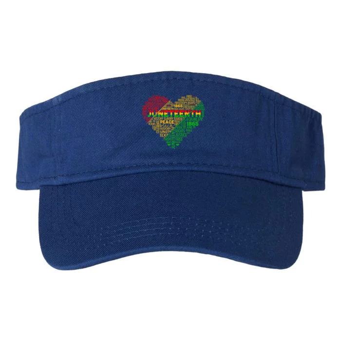 Junenth Heart Celebrating 1865 Celebrate Independence Day Gift Valucap Bio-Washed Visor