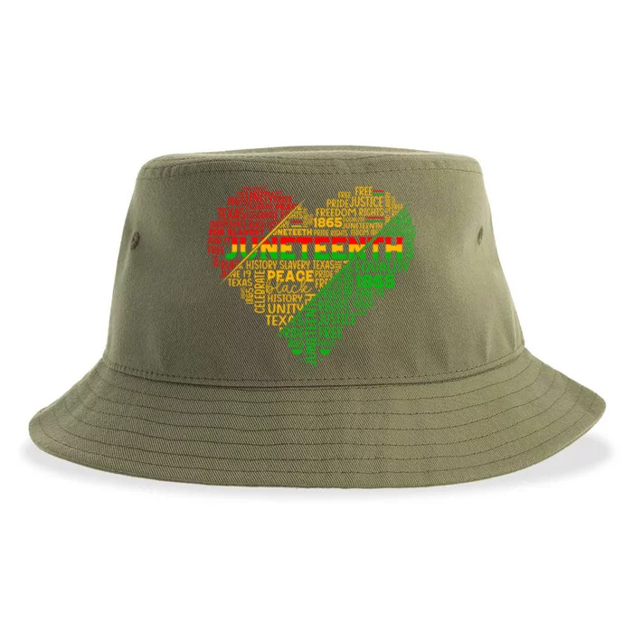 Junenth Heart Celebrating 1865 Celebrate Independence Day Gift Sustainable Bucket Hat