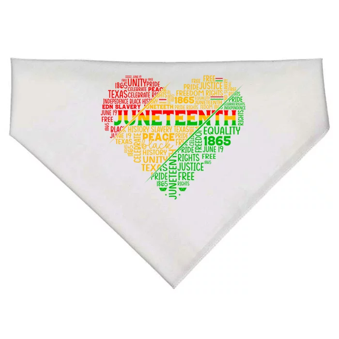 Junenth Heart Celebrating 1865 Celebrate Independence Day Gift USA-Made Doggie Bandana