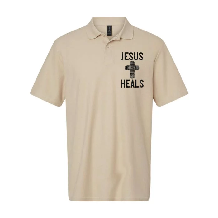 Jesus Heals Christian Easter Bible Verse Quotes Gift Softstyle Adult Sport Polo