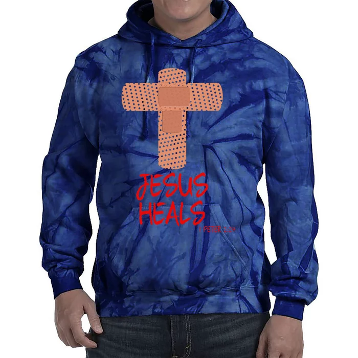 JESUS HEALS Christian God Church Nurse RN Easter Gift Tie Dye Hoodie