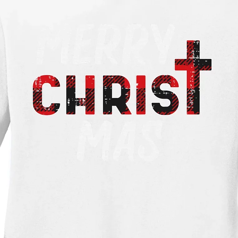 Joyful Holiday Celebration Christian Jesus Christmas Xmas Ladies Long Sleeve Shirt