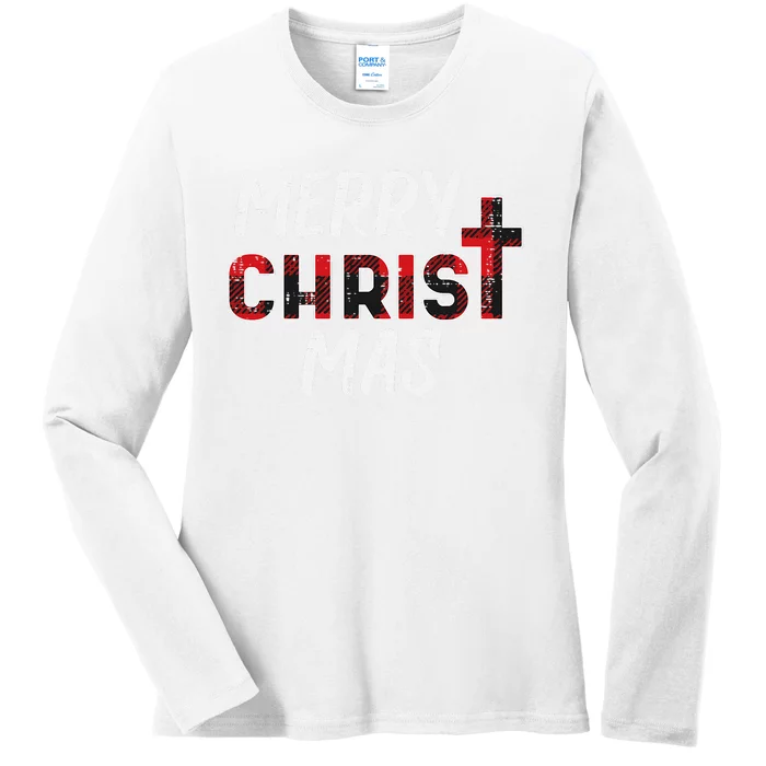 Joyful Holiday Celebration Christian Jesus Christmas Xmas Ladies Long Sleeve Shirt