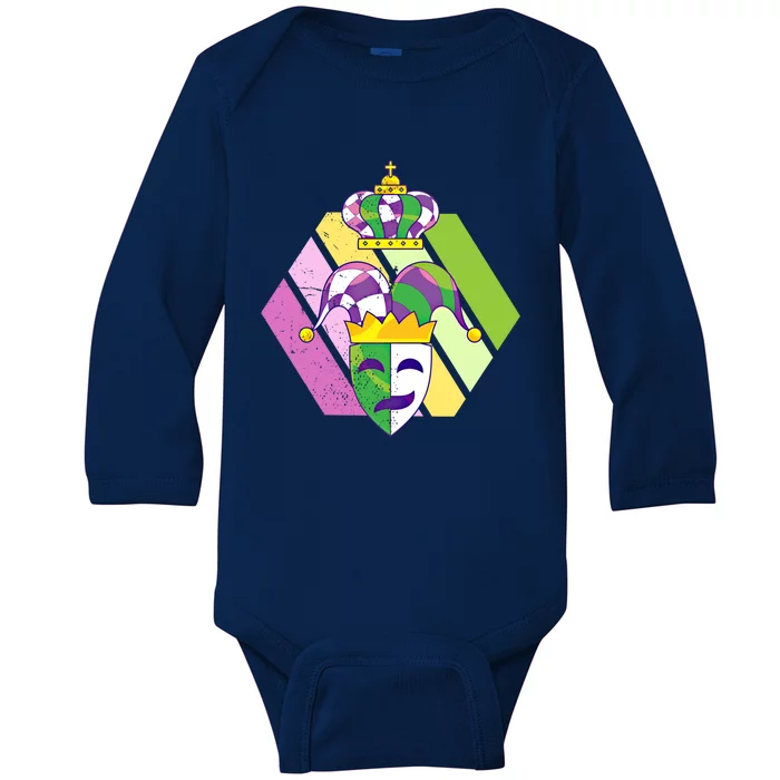 Jester Hat Carnival Costume Masquerade Retro Mardi Gras Gift Baby Long Sleeve Bodysuit